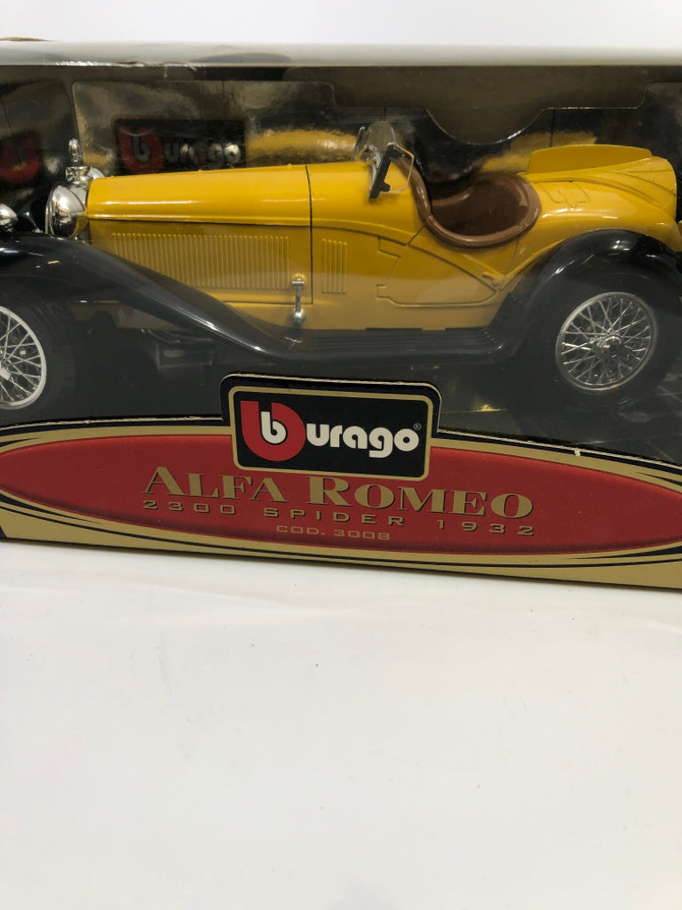 NIB ALFA ROMEO 2300 SPIDER YELLOW CAR.