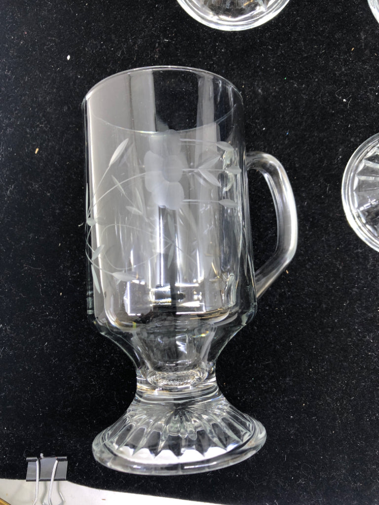 4 FOOTED HERITAGE IRISH COFFEE MUGS