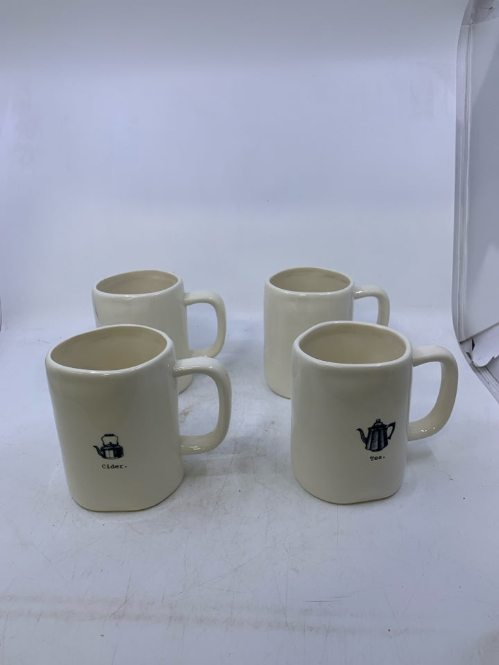 4 PC ASSORTED TEA POTS MUGS.