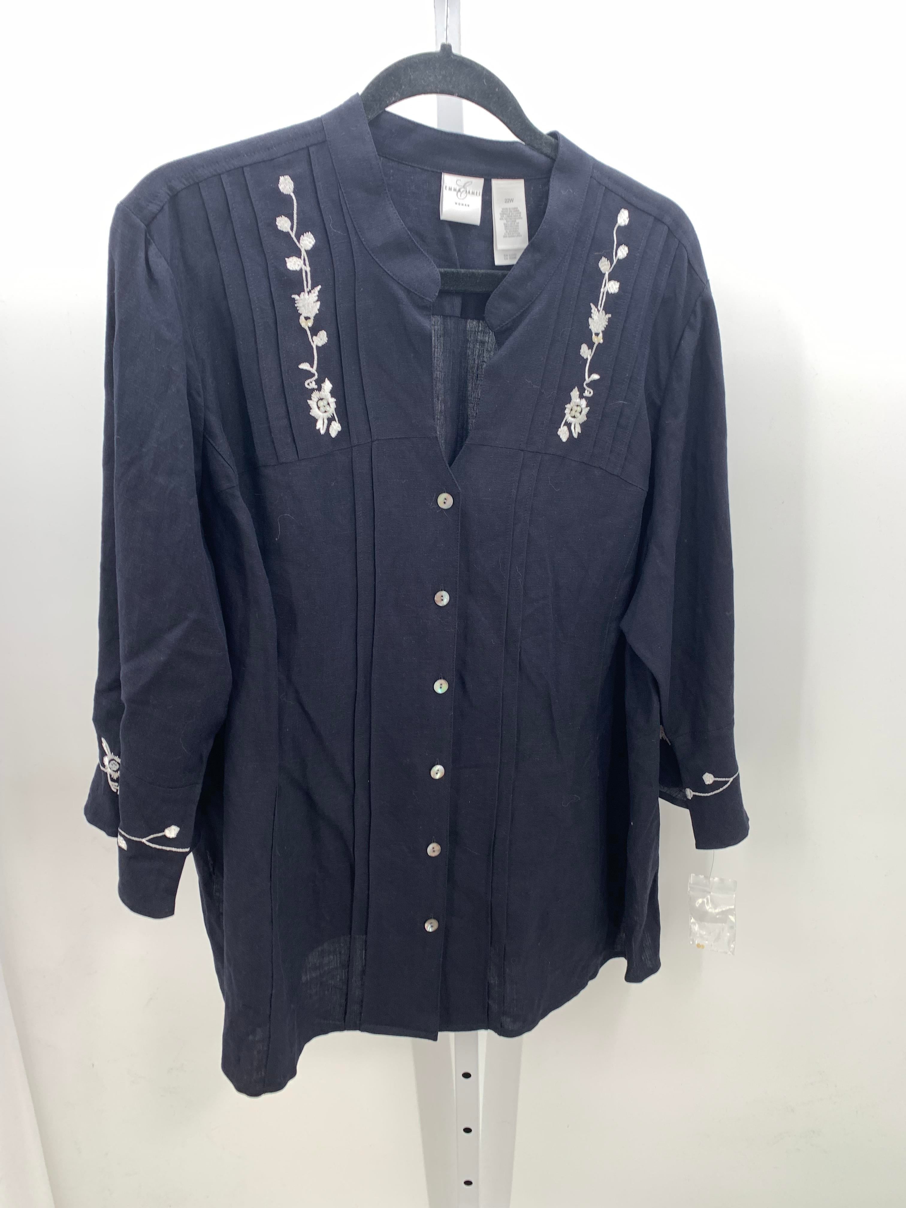 Size 22 W Womens 3/4 Sleeve Shirt