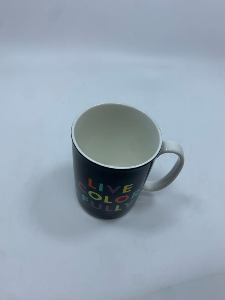 2 KATE SPADE X LENOX "LIVE COLOR FULLY" MUGS.