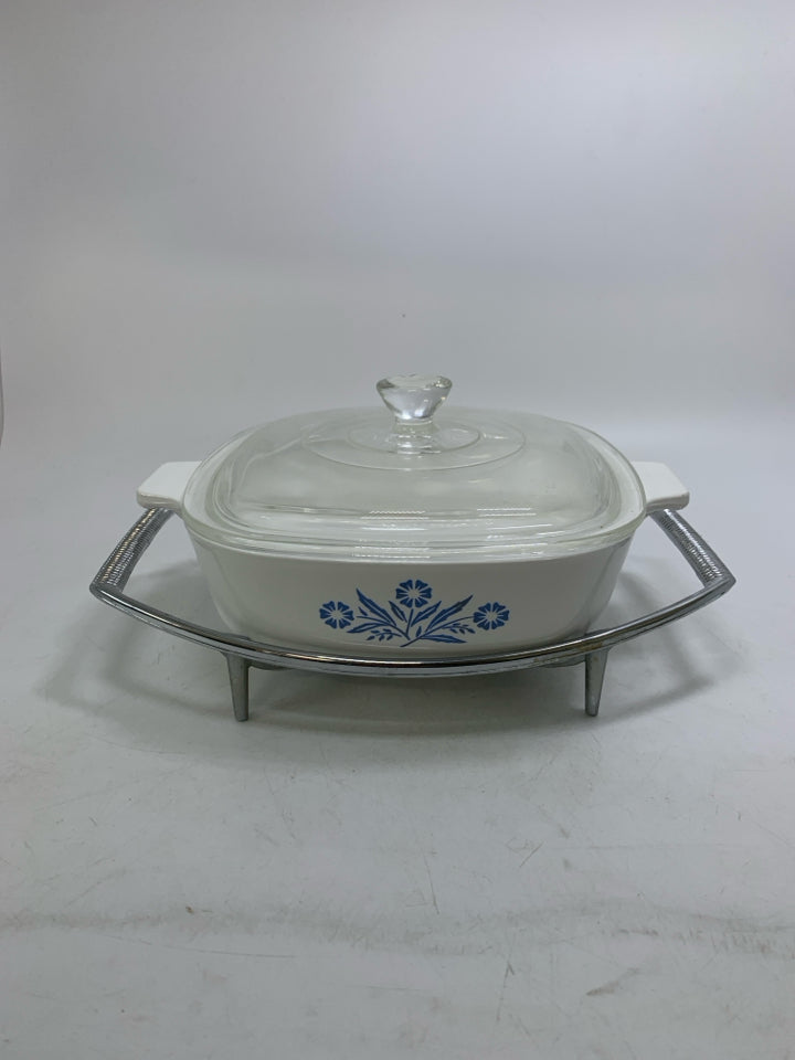 BLUE CORNFLOWER 2/ LID & METAL STAND.
