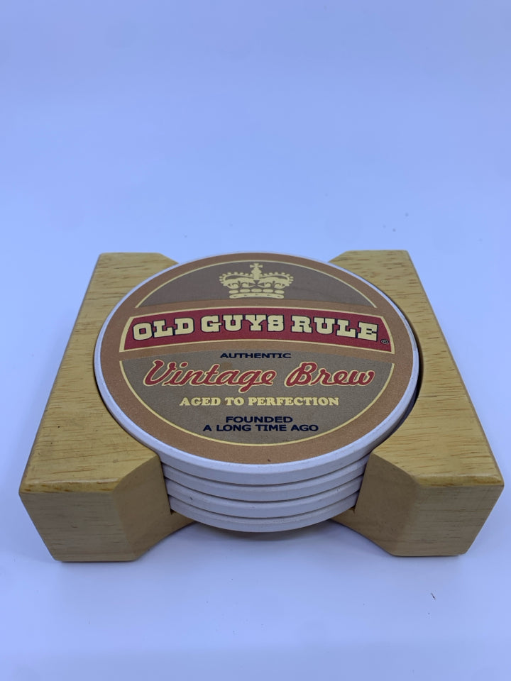 OLD GUYS RULE COASTER SET.