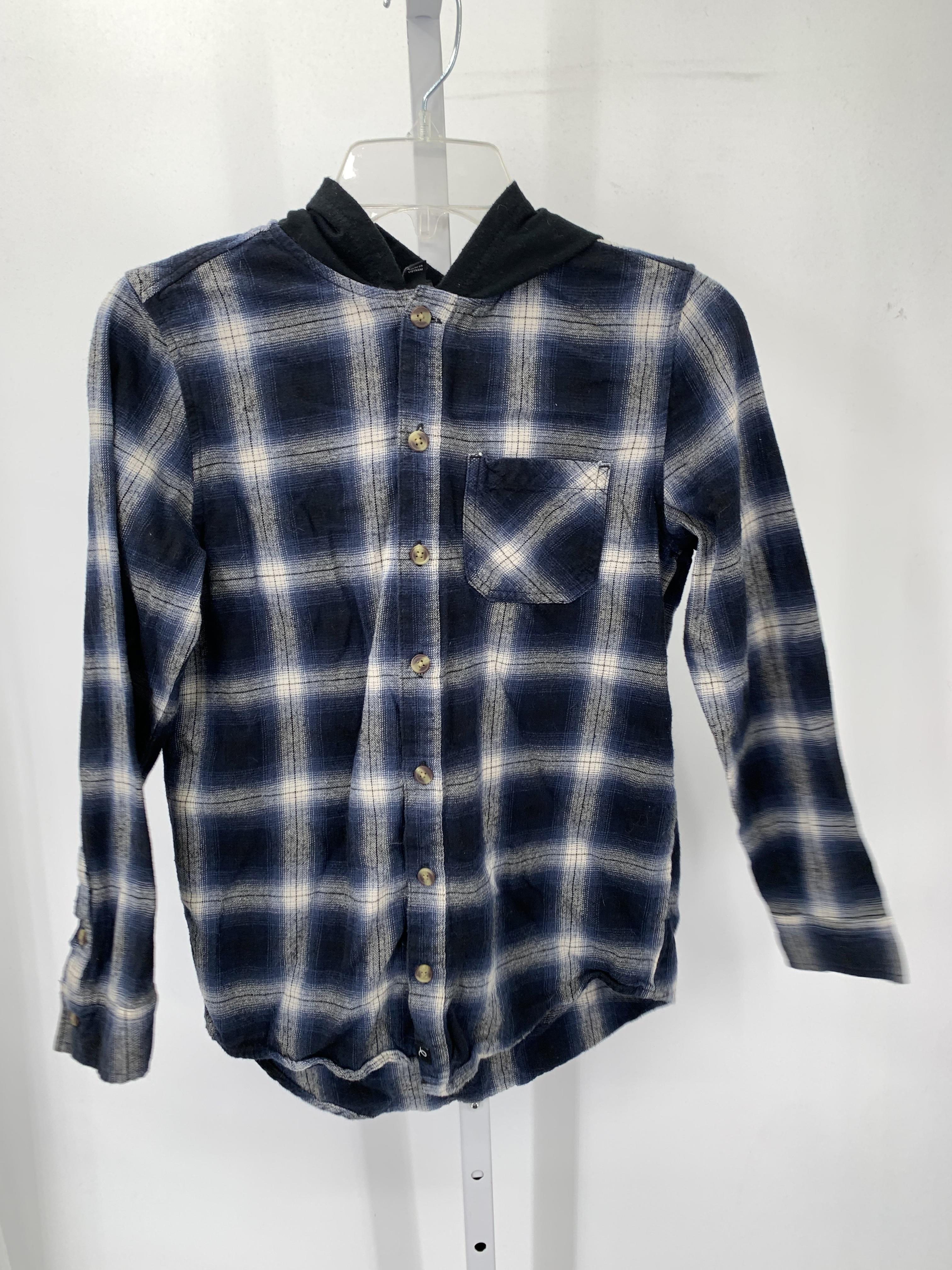HOODED PLAID BTN DOWN