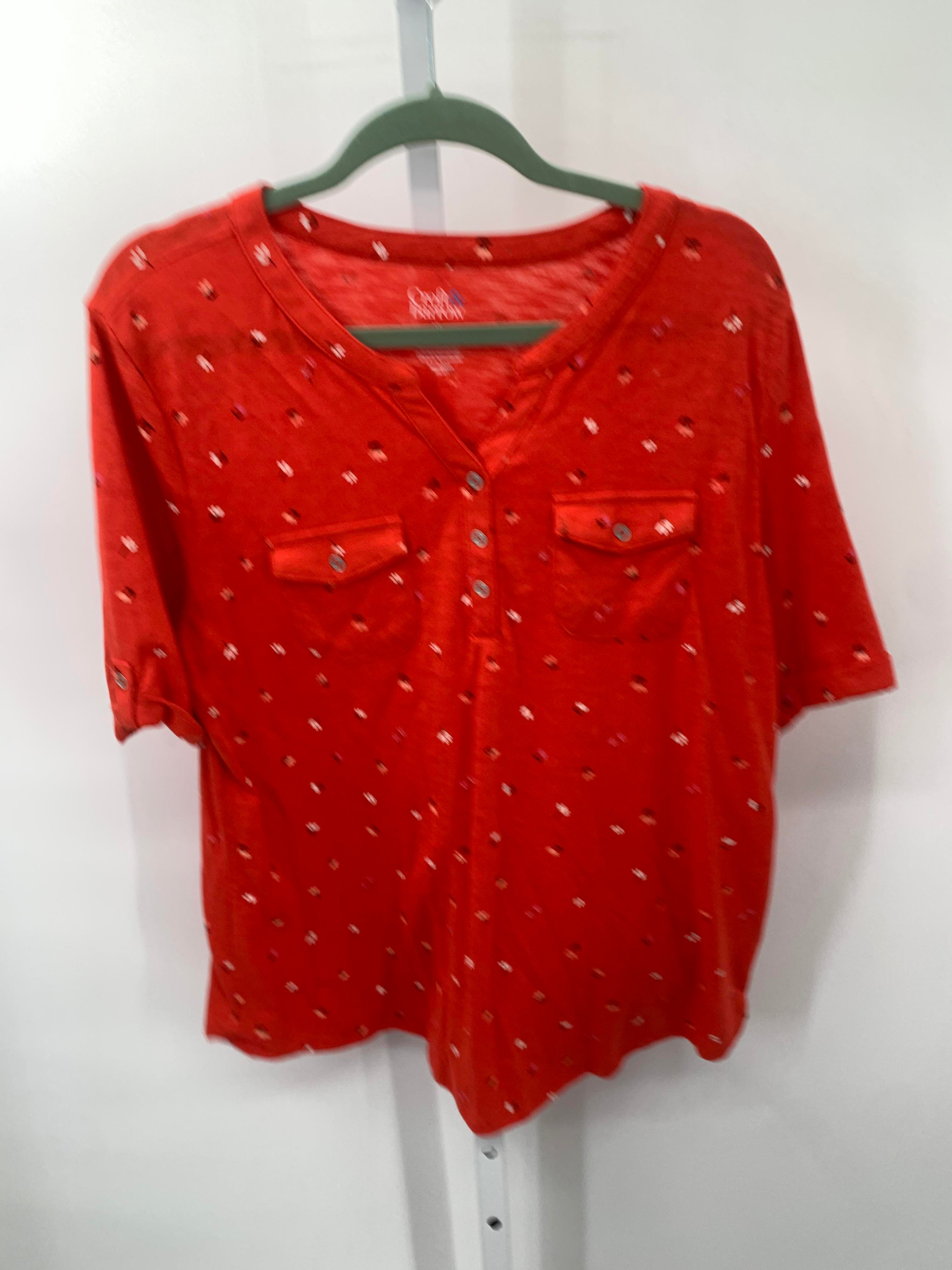 Croft & Barrow Size Extra Large Misses Short Sleeve Shirt
