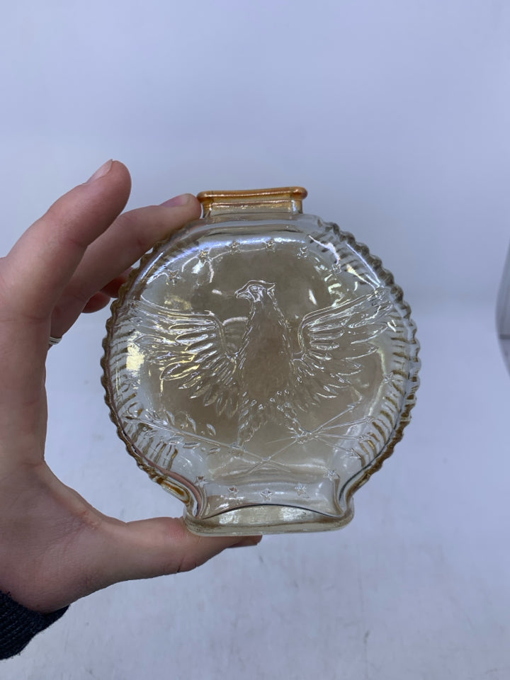 CIRCLE IRIDESCENT GLASS EMBOSSED EAGLE.