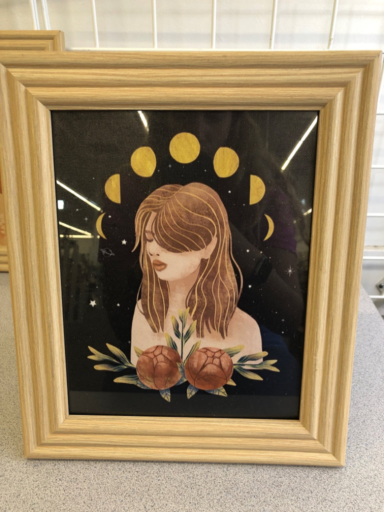 4 PC WOMAN W/ OUTER SPACE BACKGROUNDS WALL ART.