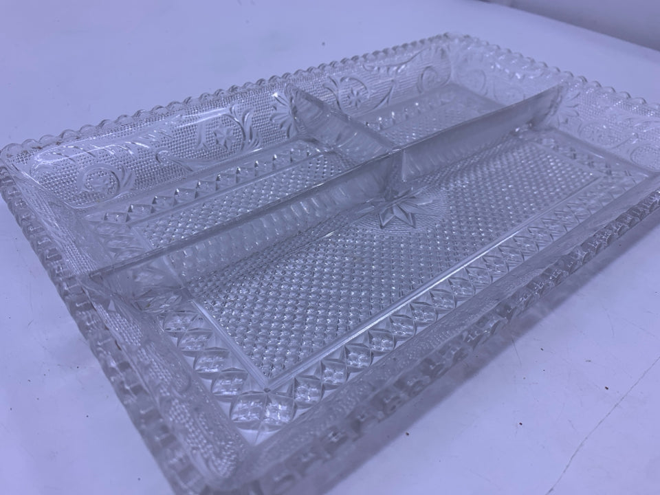 CUT GLASS DIVIDED SERVER.
