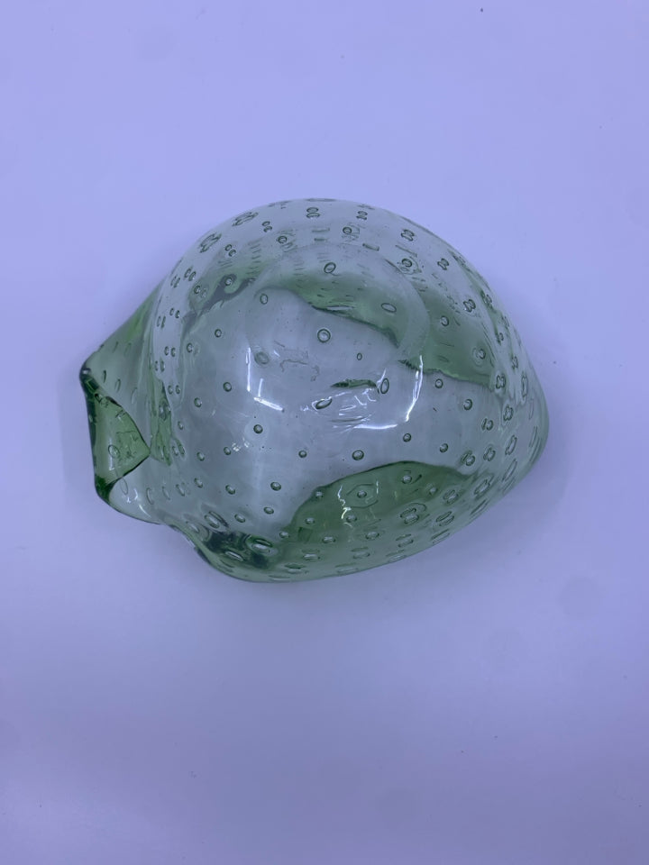 BUBBLE GREEN GLASS BOWL.