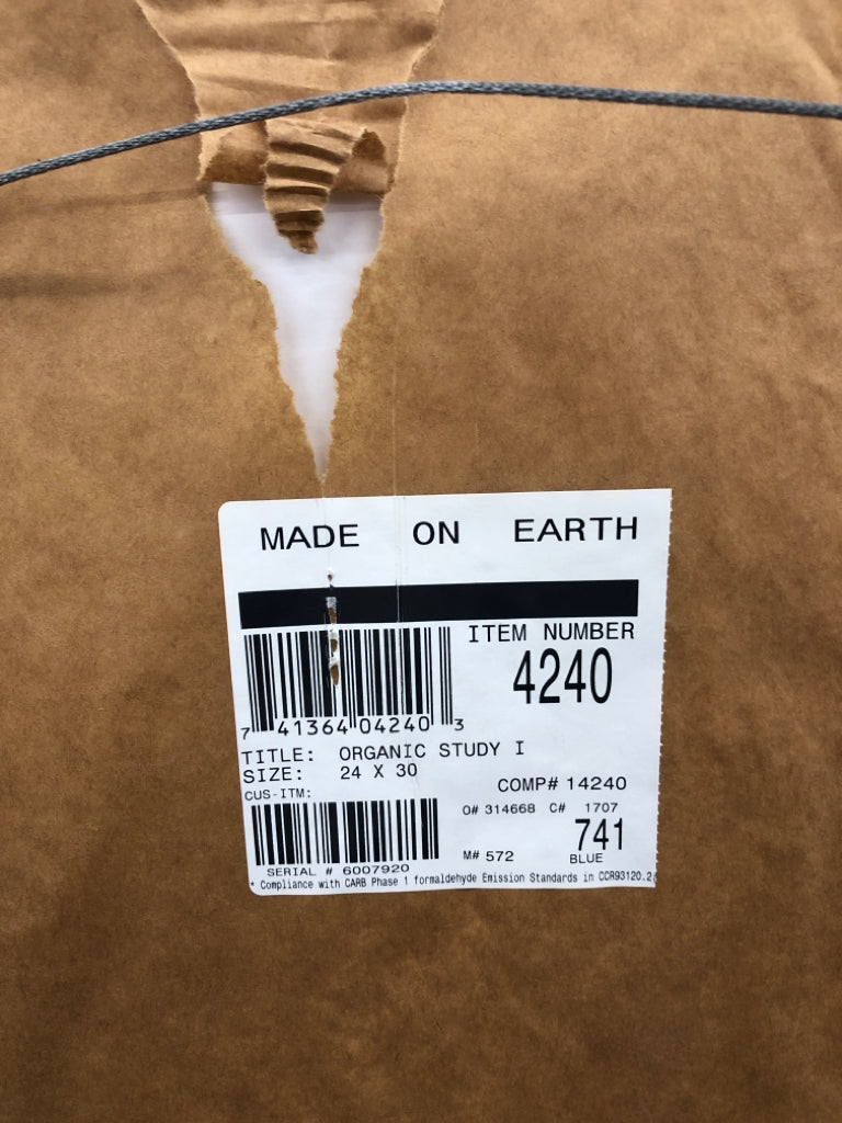 ABSTRACT COLORFUL WALL ART IN GREY FRAME.