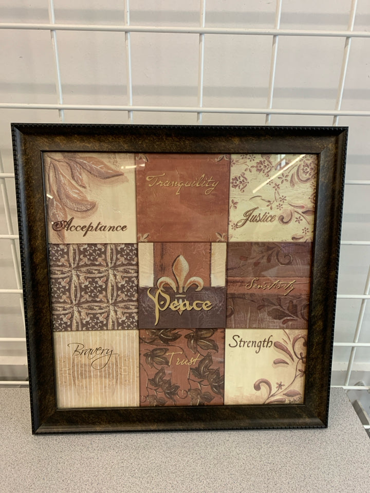 PEACE TRANQUILITY WALL ART.