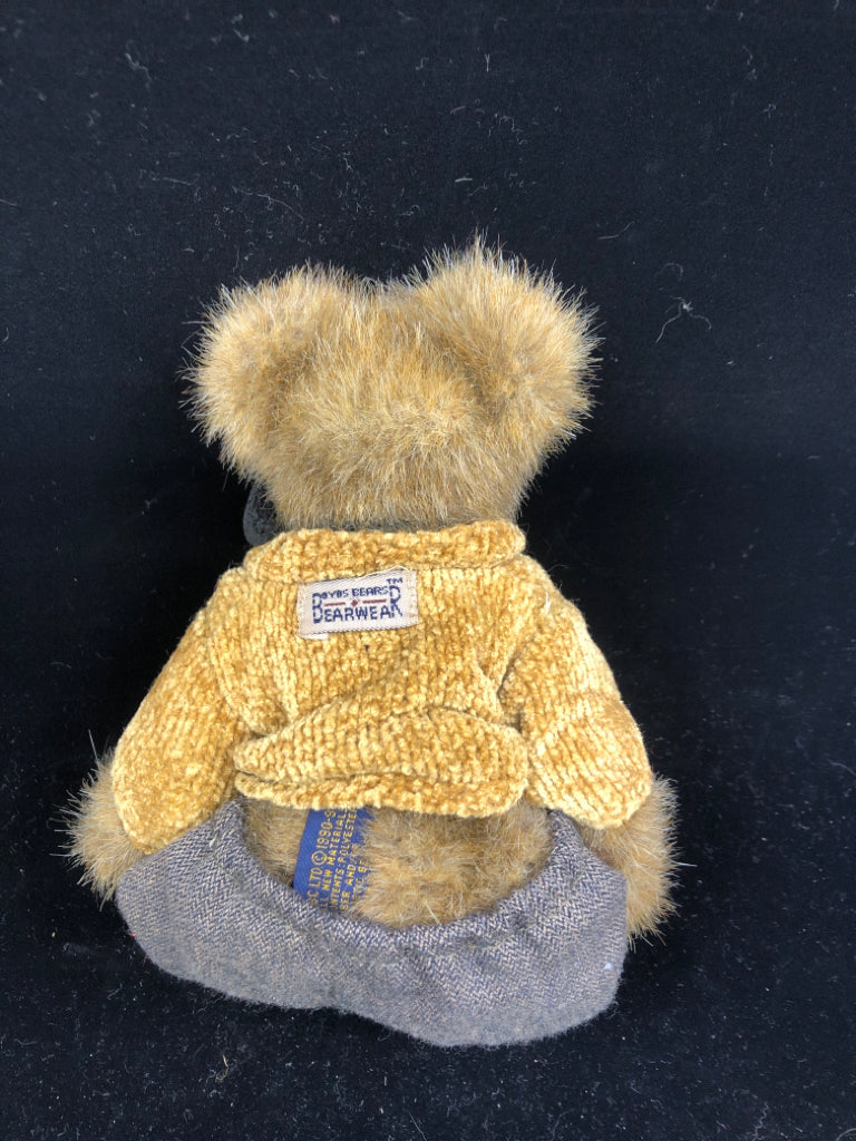 BOYDS BEAR MATHEW H BEAR IN YELLOW SWEATER.