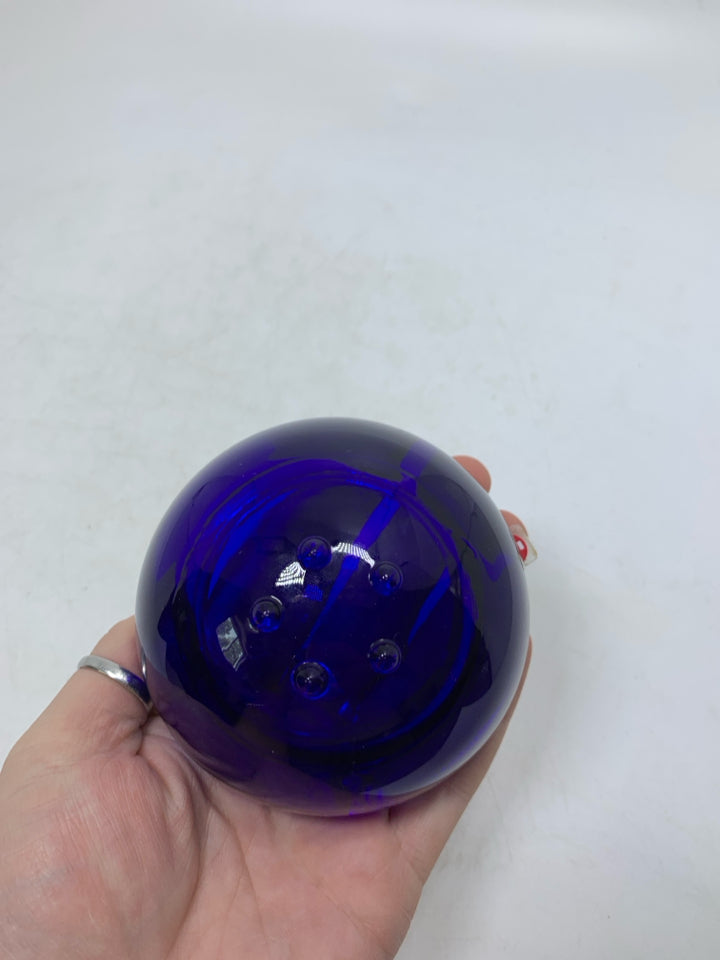THICK COBALT BLUE GLASS TEALIGHT HOLDER IITTALA.
