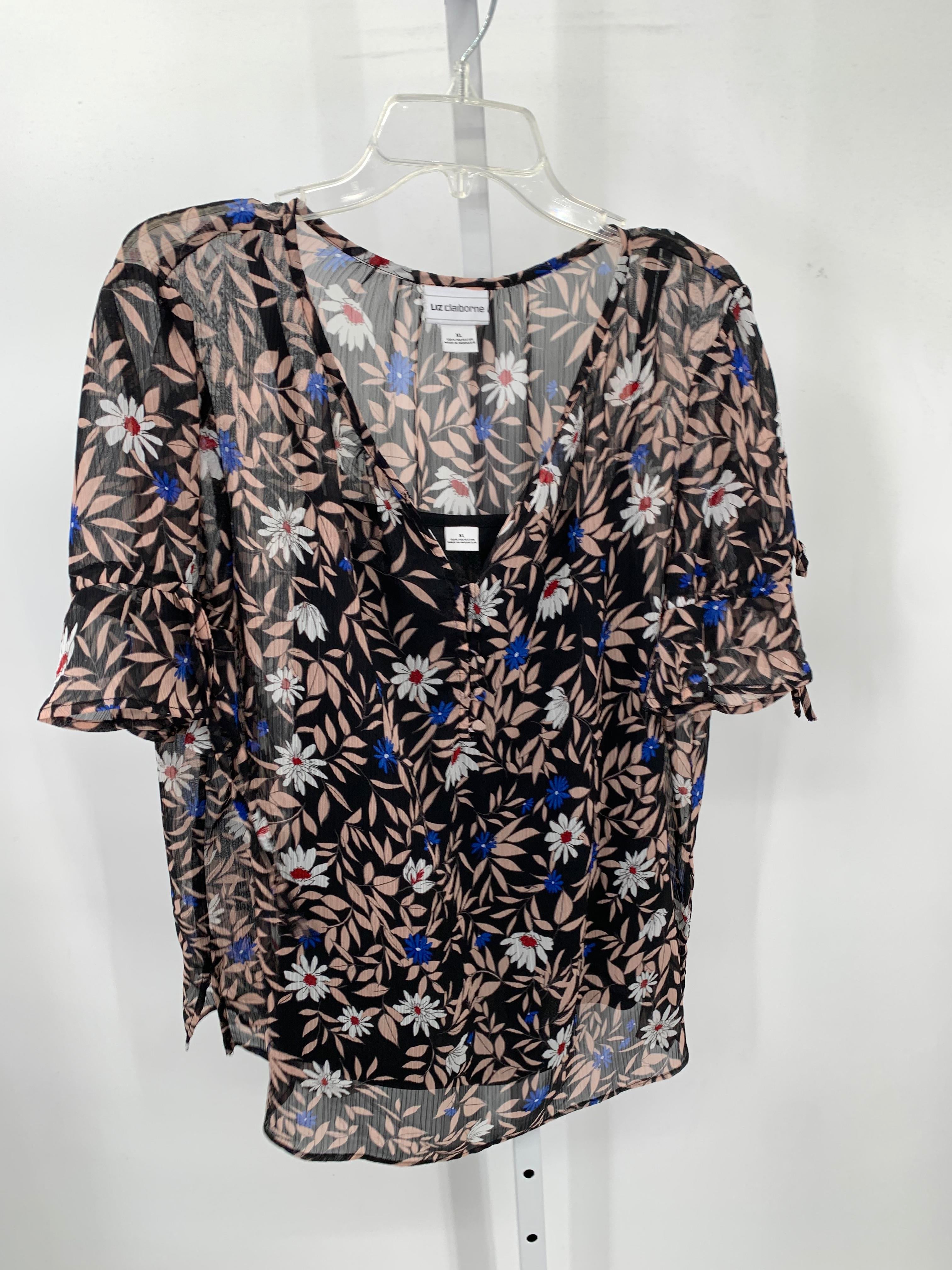 Liz Claiborne Size Extra Large Misses Short Sleeve Shirt