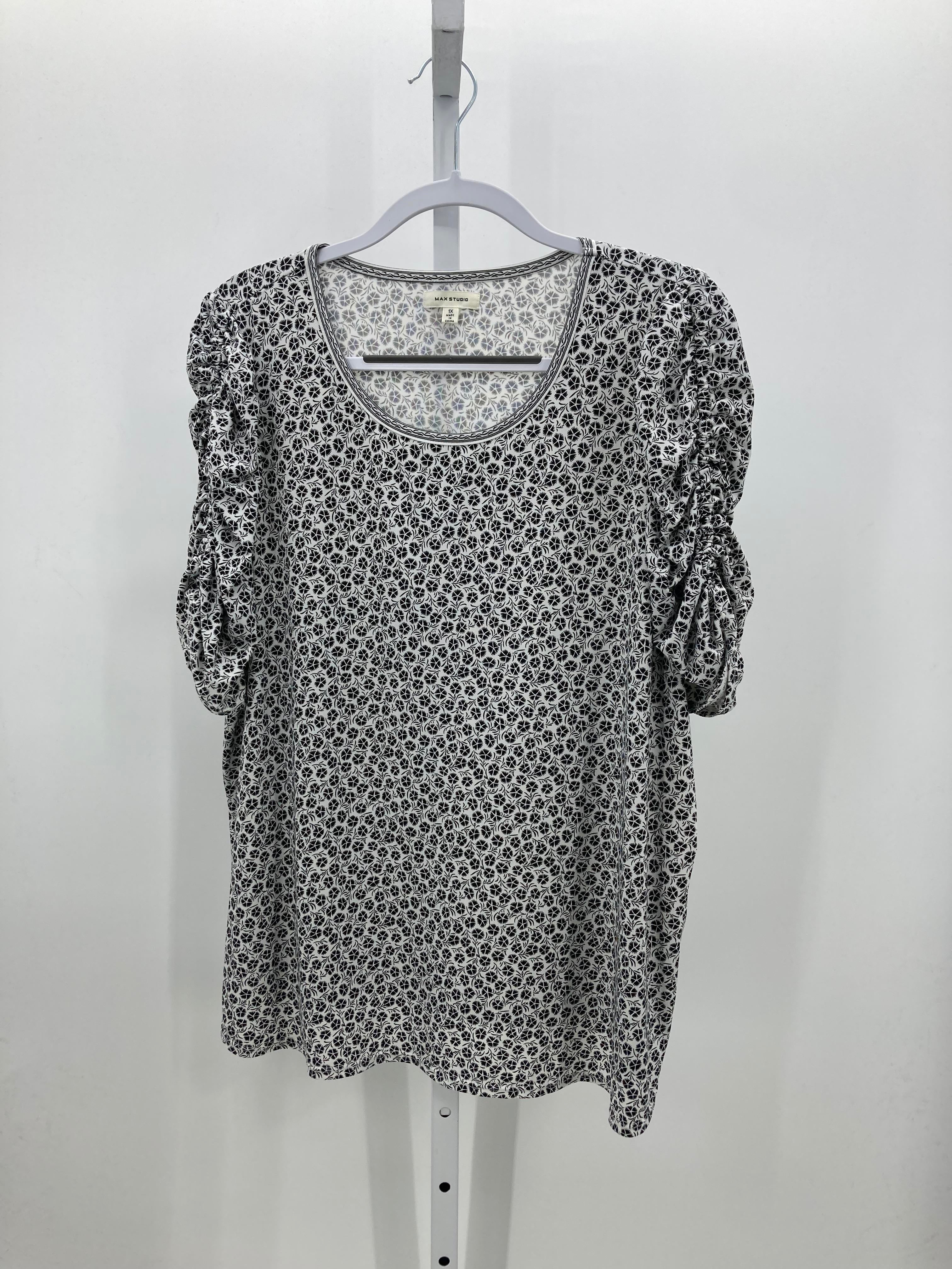Max Studio Size 1X Womens Short Sleeve Shirt