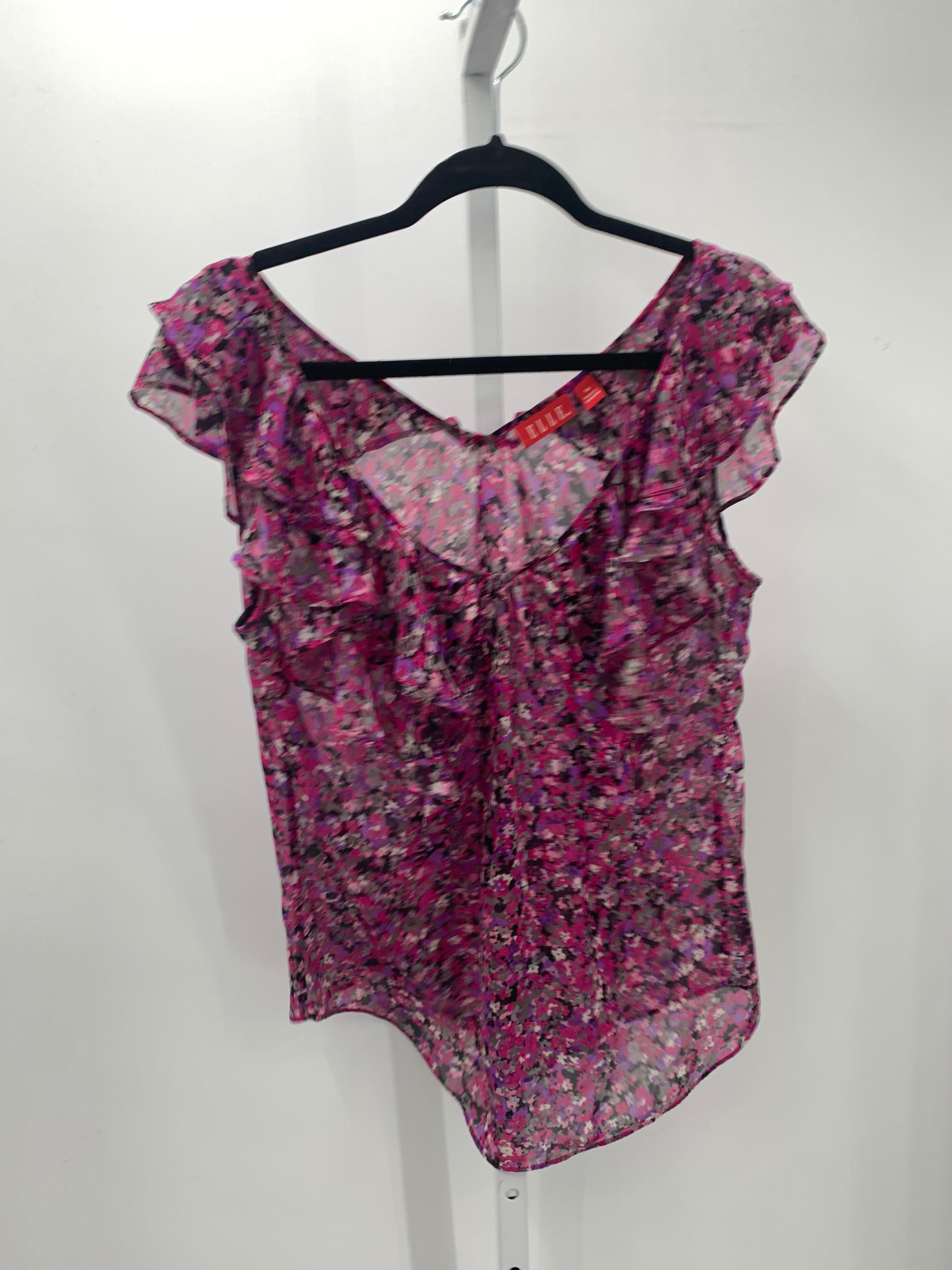 Elle Size Medium Misses Short Sleeve Shirt