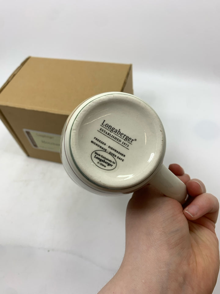 NIB LONGABERGER SNOWMAN HOLIDAY MUG.