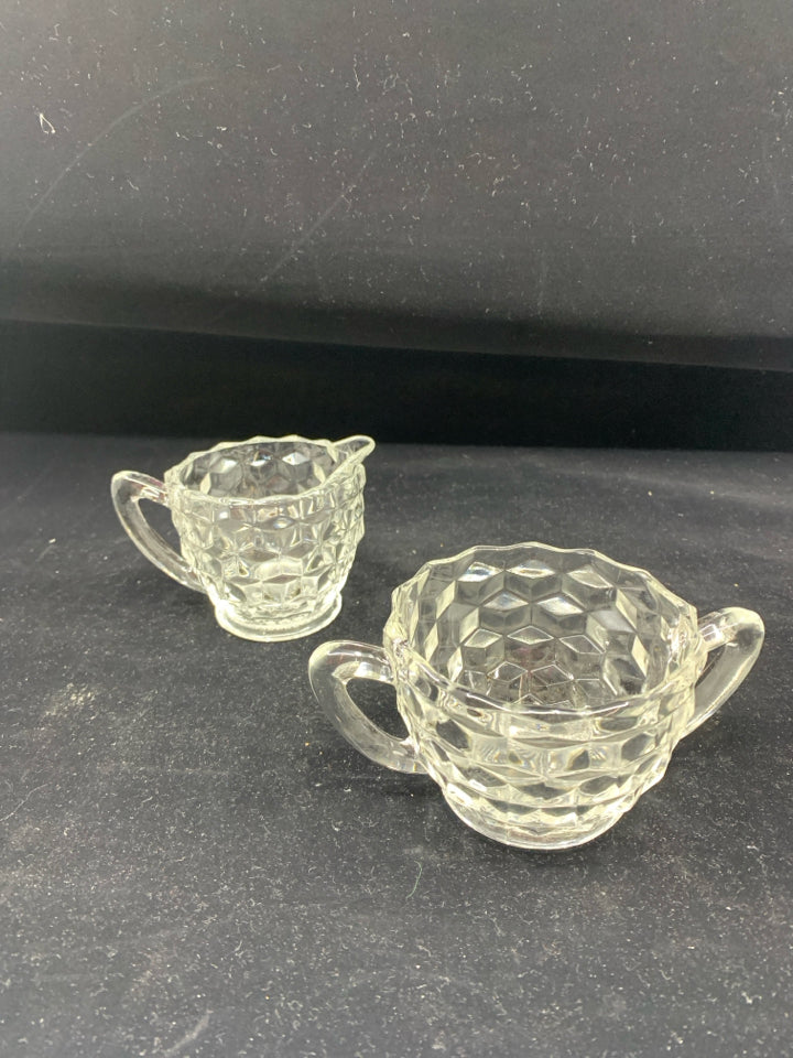 DIAMOND PATTERN SUAGR AND CREAMER.