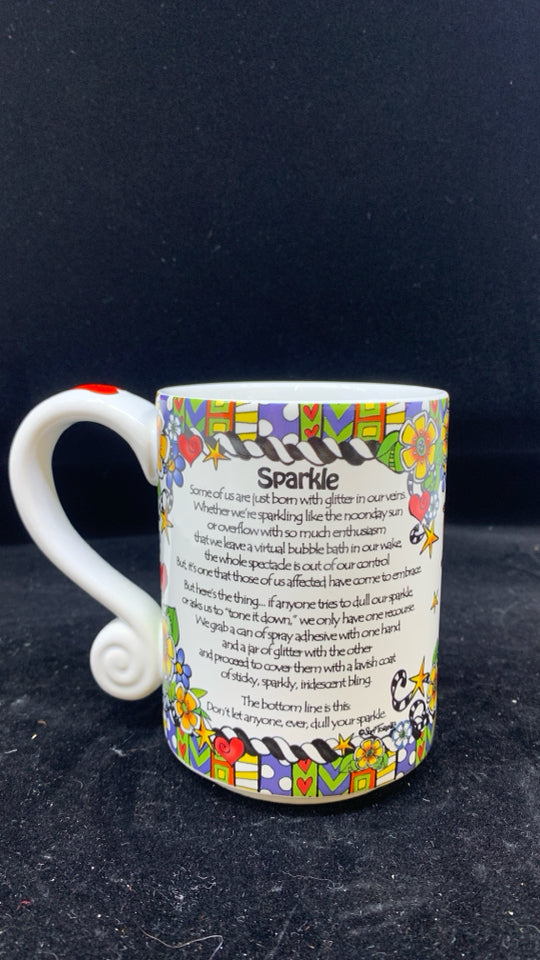 DON'T LET ANYONE WHITE MUG W/ COLORFUL DETAILS.