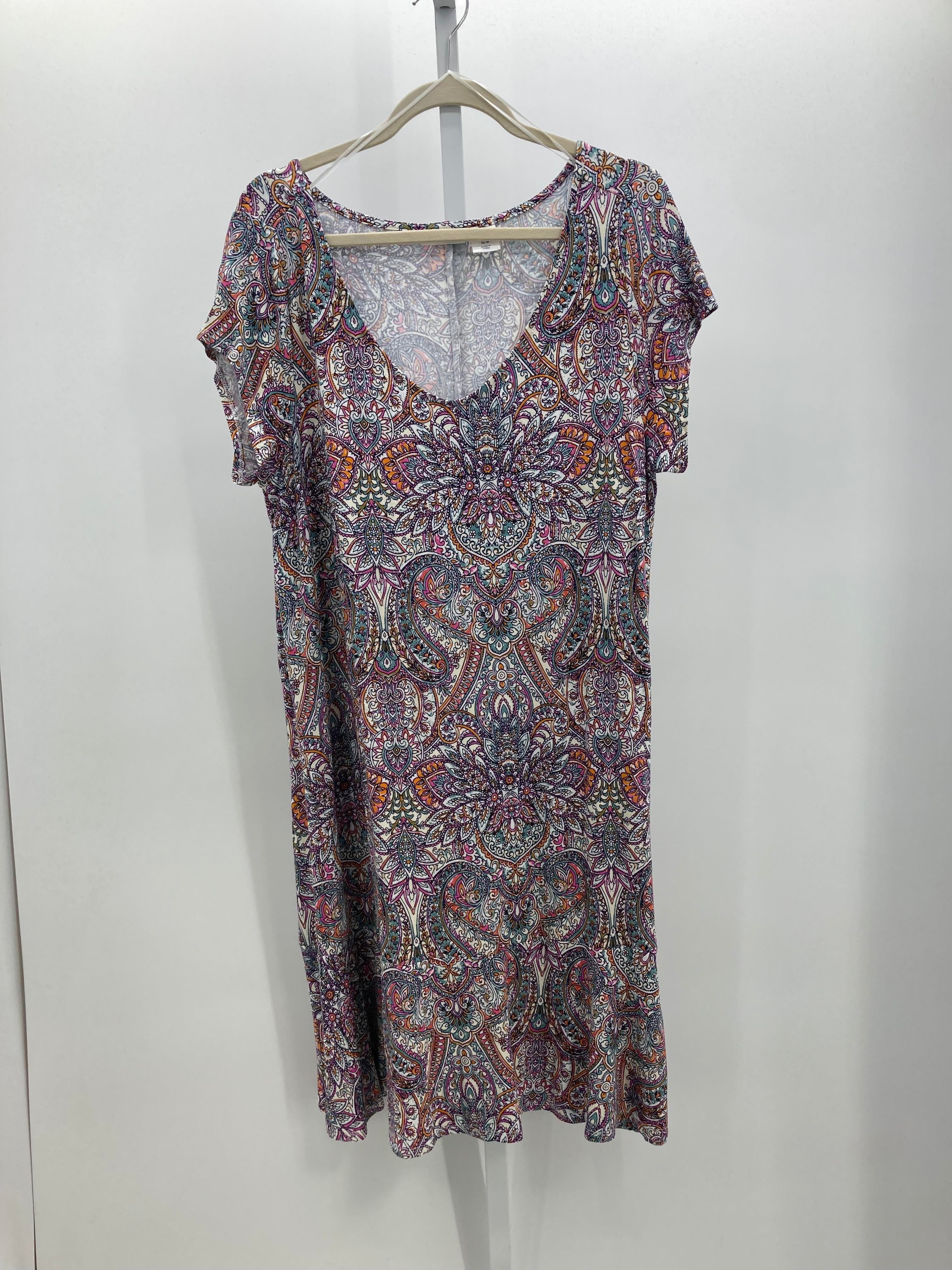Lucky Brand Size 1X Womens Short Sleeve Dress