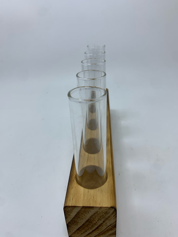 6PC PROPAGATION STATION W/WOODEN BASE.