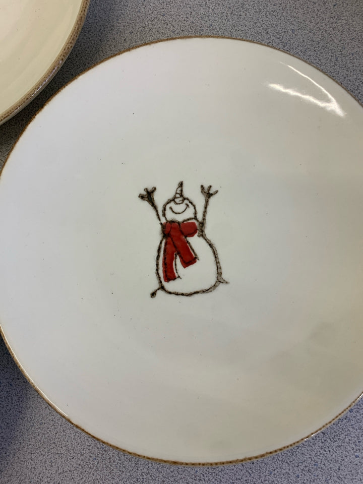 3 PC DESSERT PLATES-SNOWMAN, REINDEER, RED TRUCK.