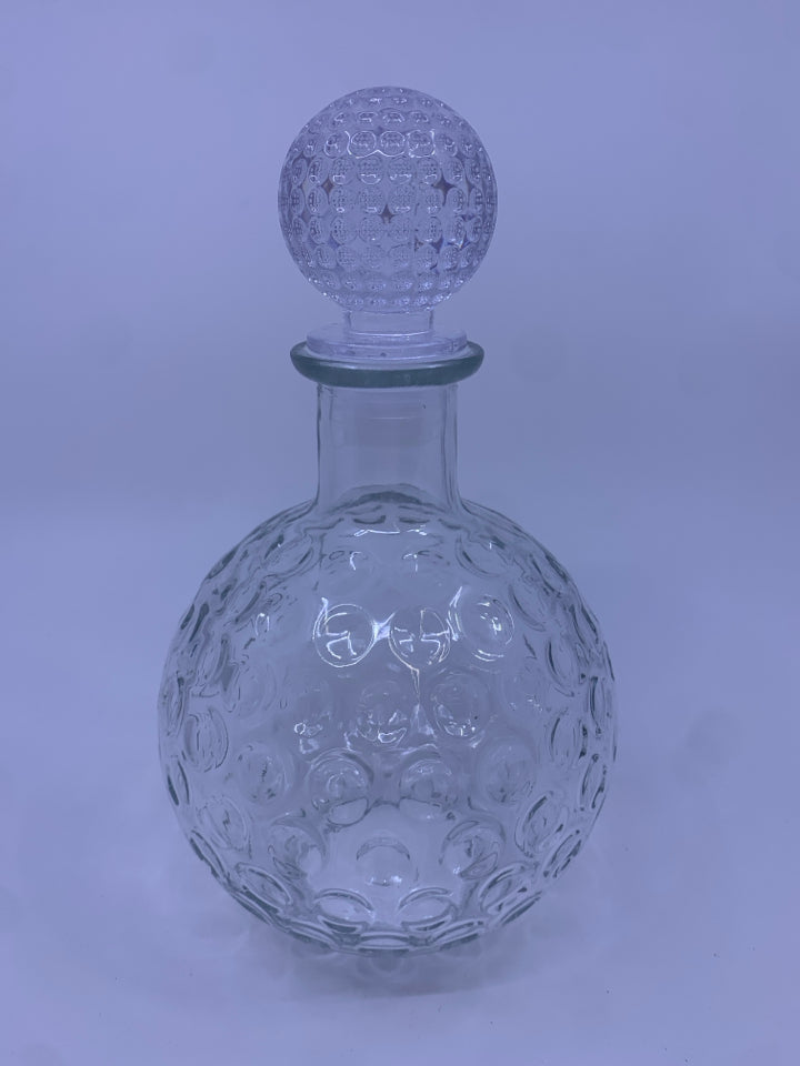 CIRCLE CLEAR GLASS DECANTER W/ CIRCLES.