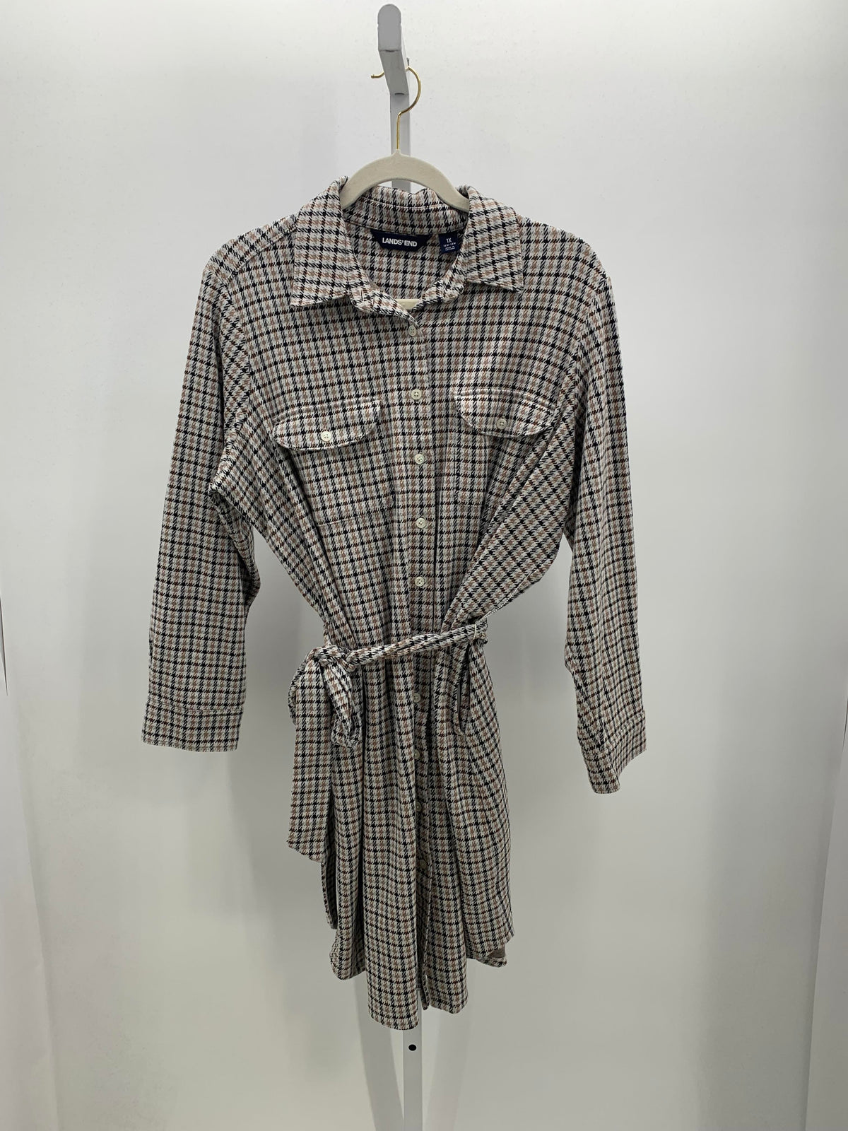 Lands End Size 1X Womens Long Sleeve Dress