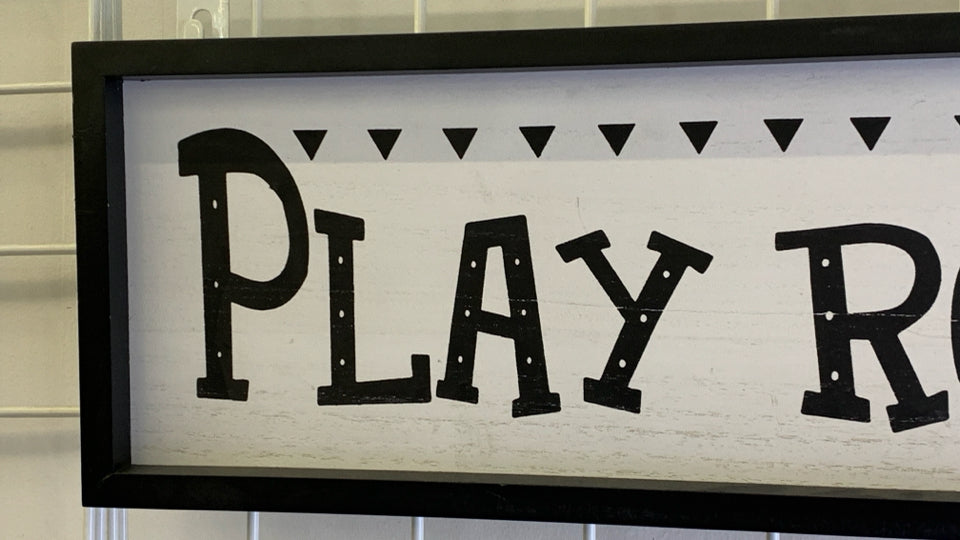 BLACK AND WHITE PLAY ROOM RECTANGLE WALL ART.