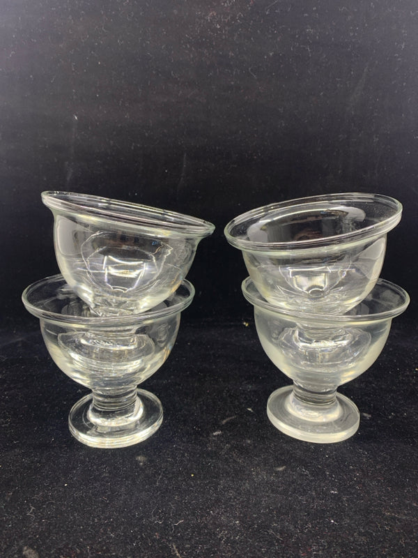 4 SHORT FOOTED DESSERT GLASSES.