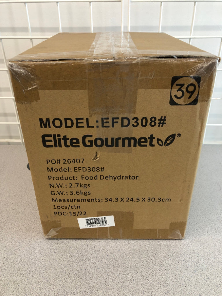 NIB ELITE GOURMET FOOD DEHYDRATOR.