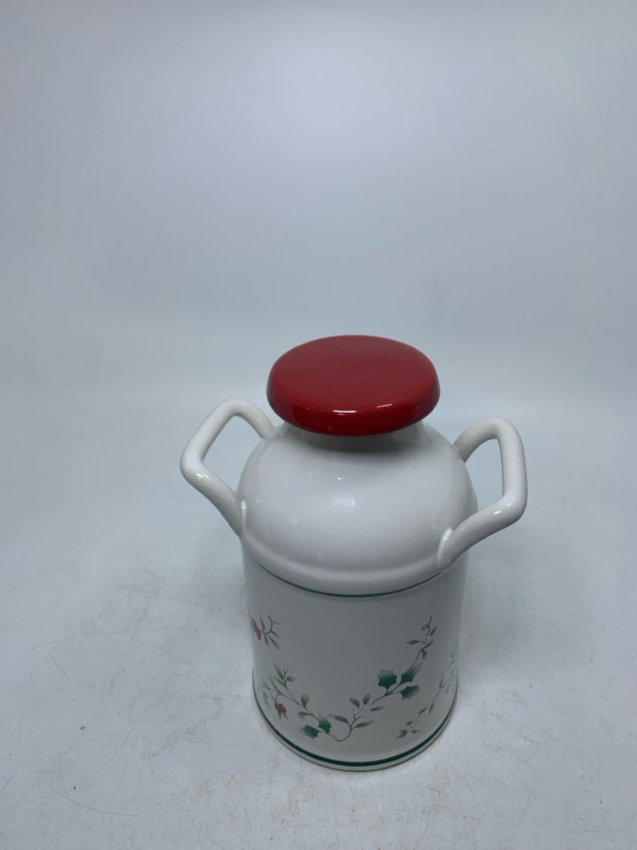 WINTERBERRY PFALTZGRAFF CERAMIC MILK CAN.