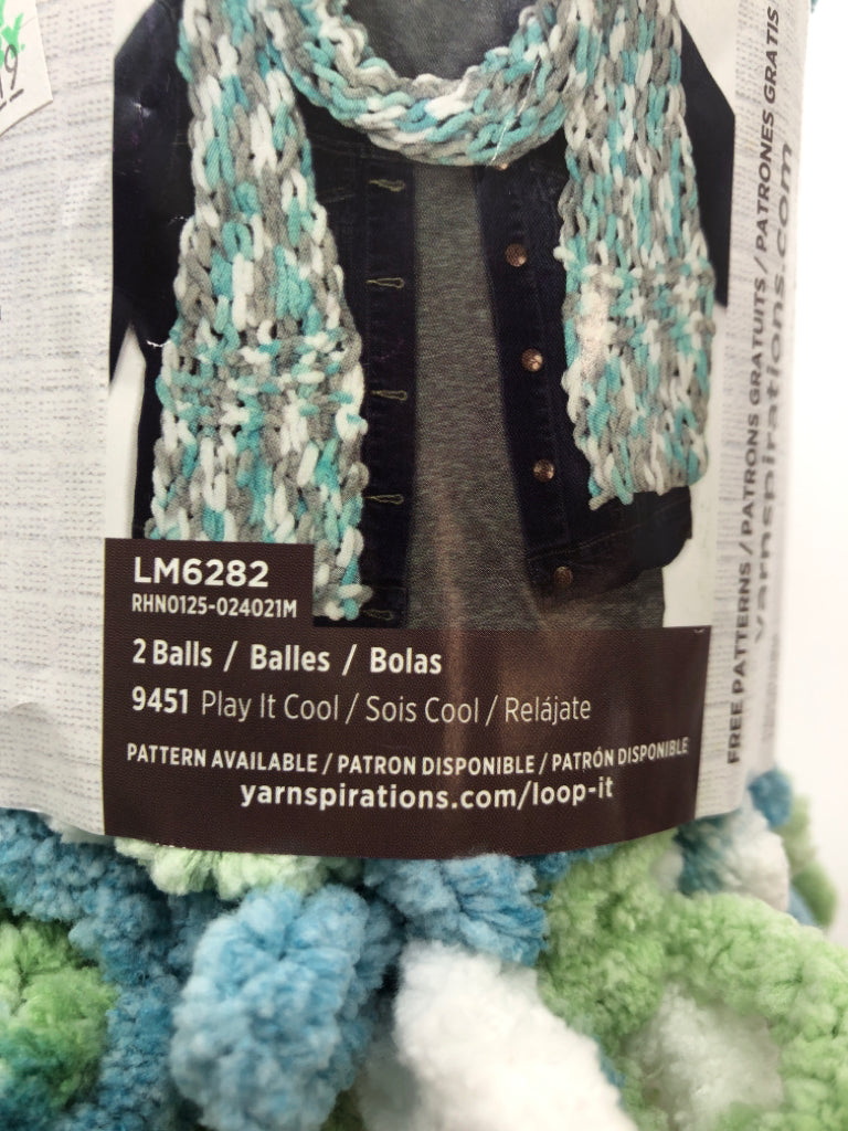 NIP LOOP-IT GREEN/BLUE YARN.