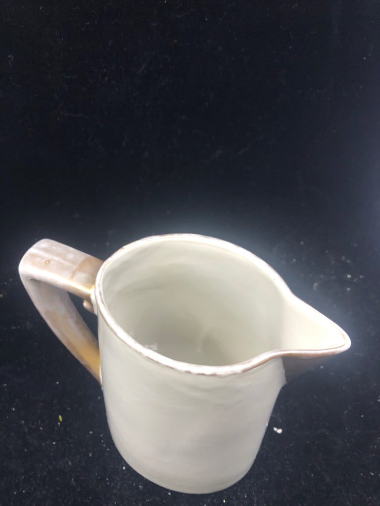 VTG WHITE W GOLD ACCENTS PITCHER.