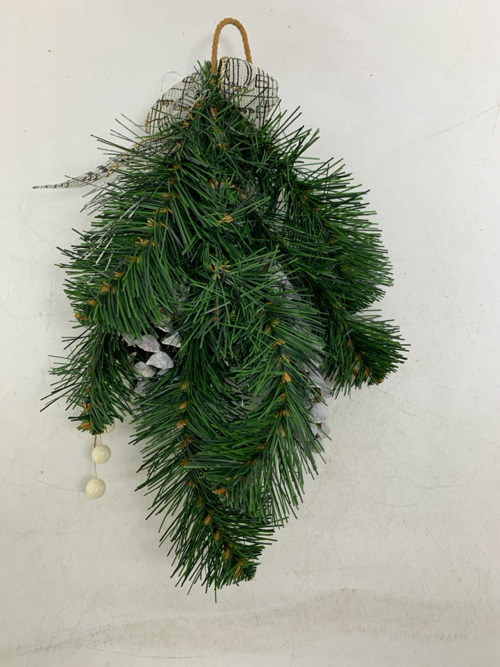 SMALL PINECONE HANGING GREENERY W/ DOVE MUSIC NOT RIBBON.