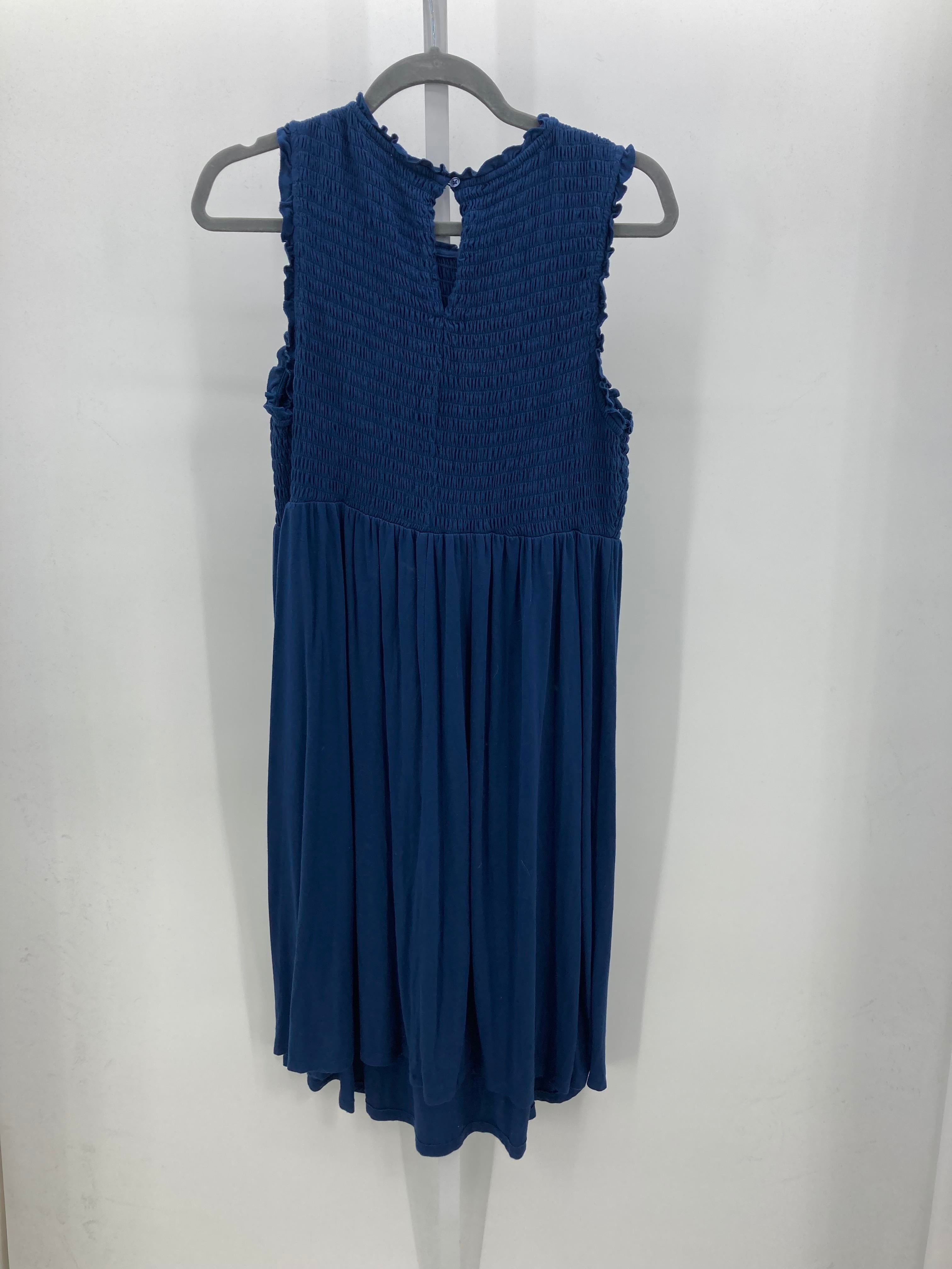 Navy Size Large Maternity Sleeveless Dress