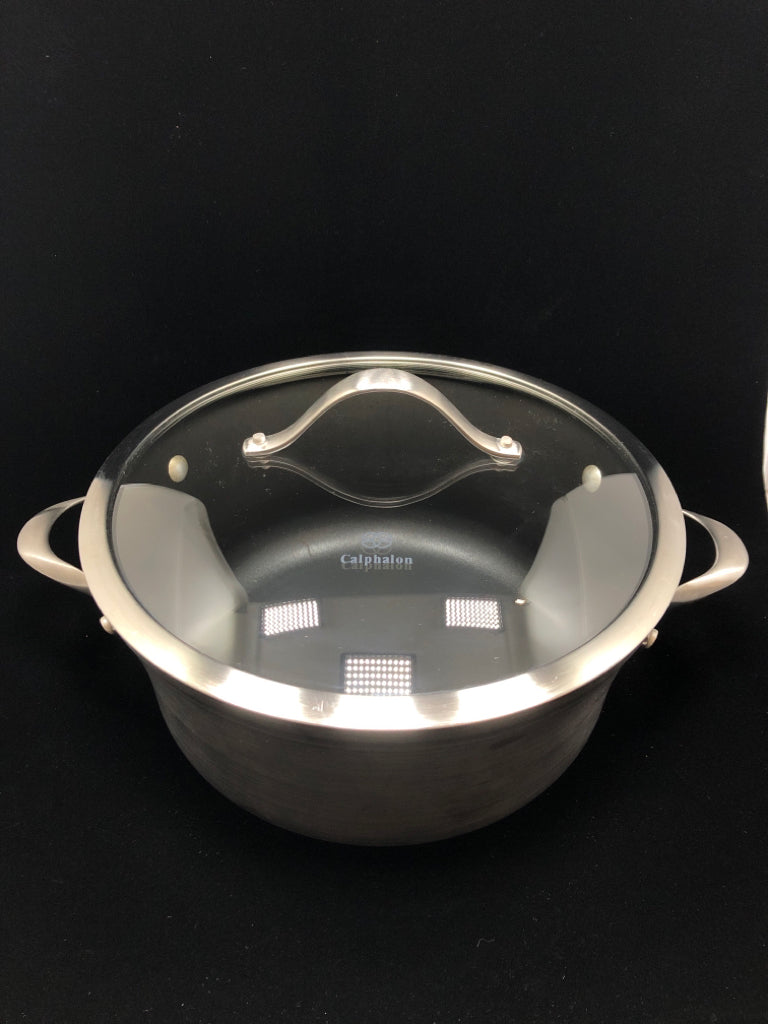 LARGE COVERED STOCK POT.