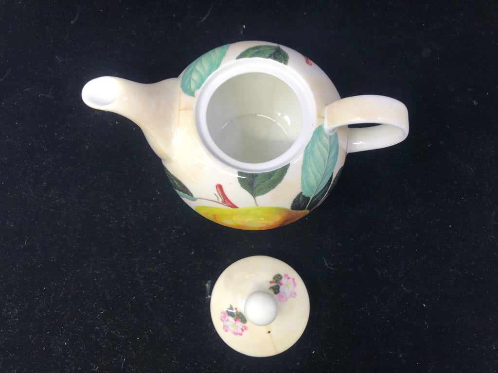 3PC PEAR TEA FOR ONE SET- TEA CUP, SAUCER, TEAPOT.