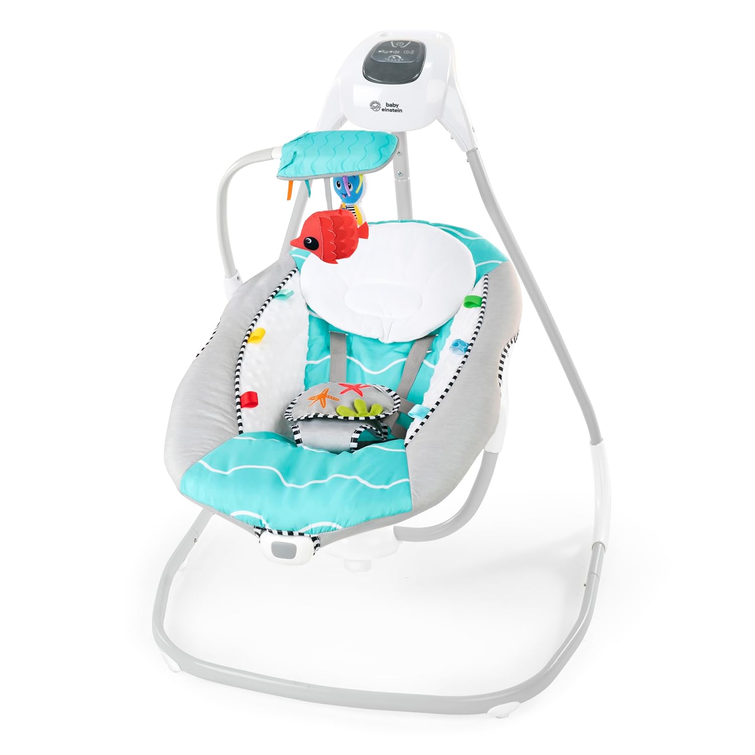 Baby Einstein Ocean Explorers Musical Compact, Lightweight Baby Swing, 6-Speed M