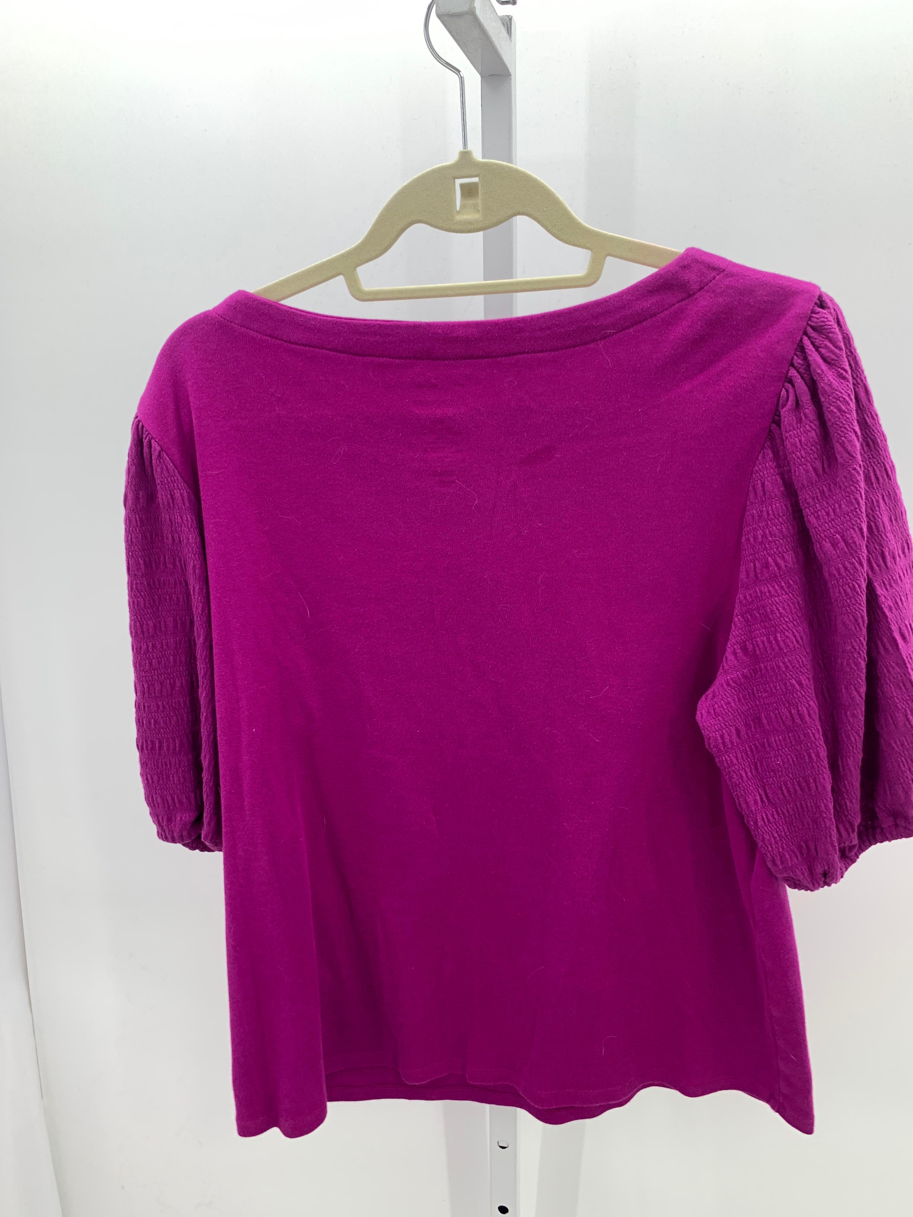 Croft & Barrow Size Large Misses Short Sleeve Shirt