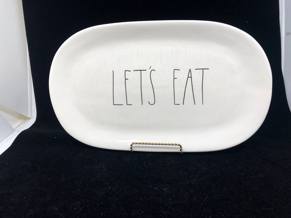 RAE DUNN LET'S EAT OVAL PLATTER.
