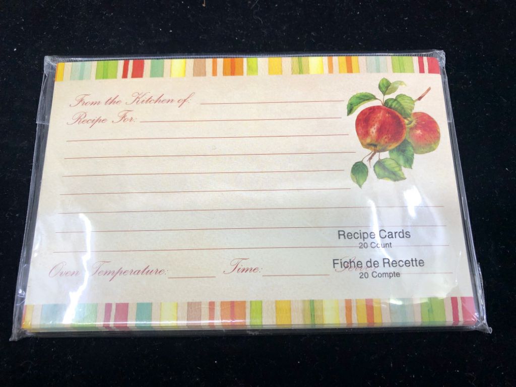 NIP RECIPE CARDS.