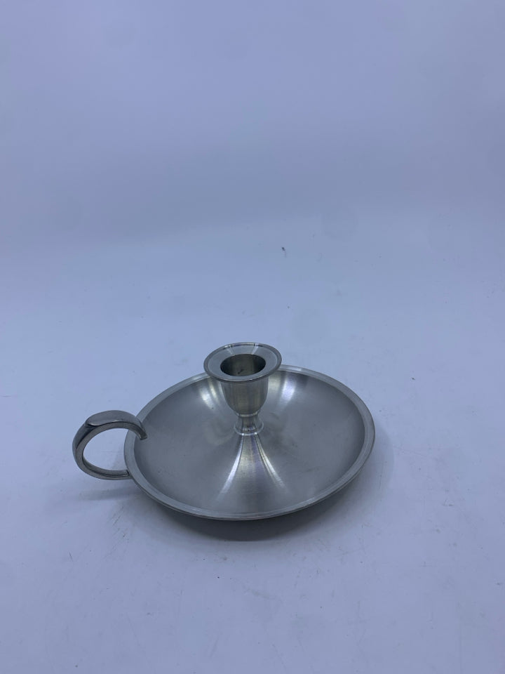 SELANGOR PEWTER TAPER CANDLE HOLDER W HANDLE.