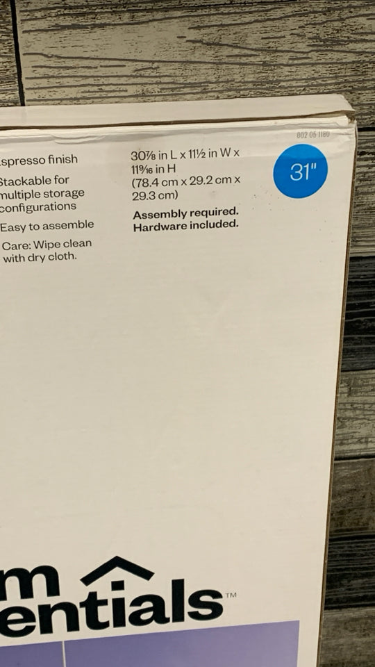 NIB HORIZONTAL SHELF ESPRESSO FINISH.