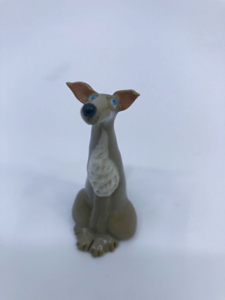 MINI POTTERY DOG FIGURINE.