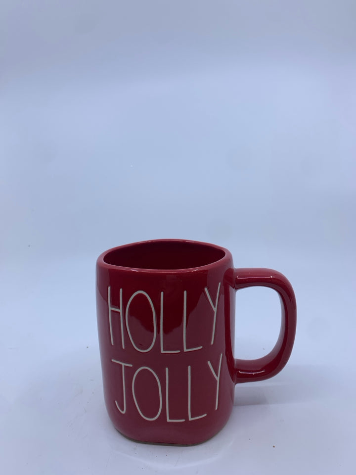 RAE DUNN HOLLY JOLLY MUG.