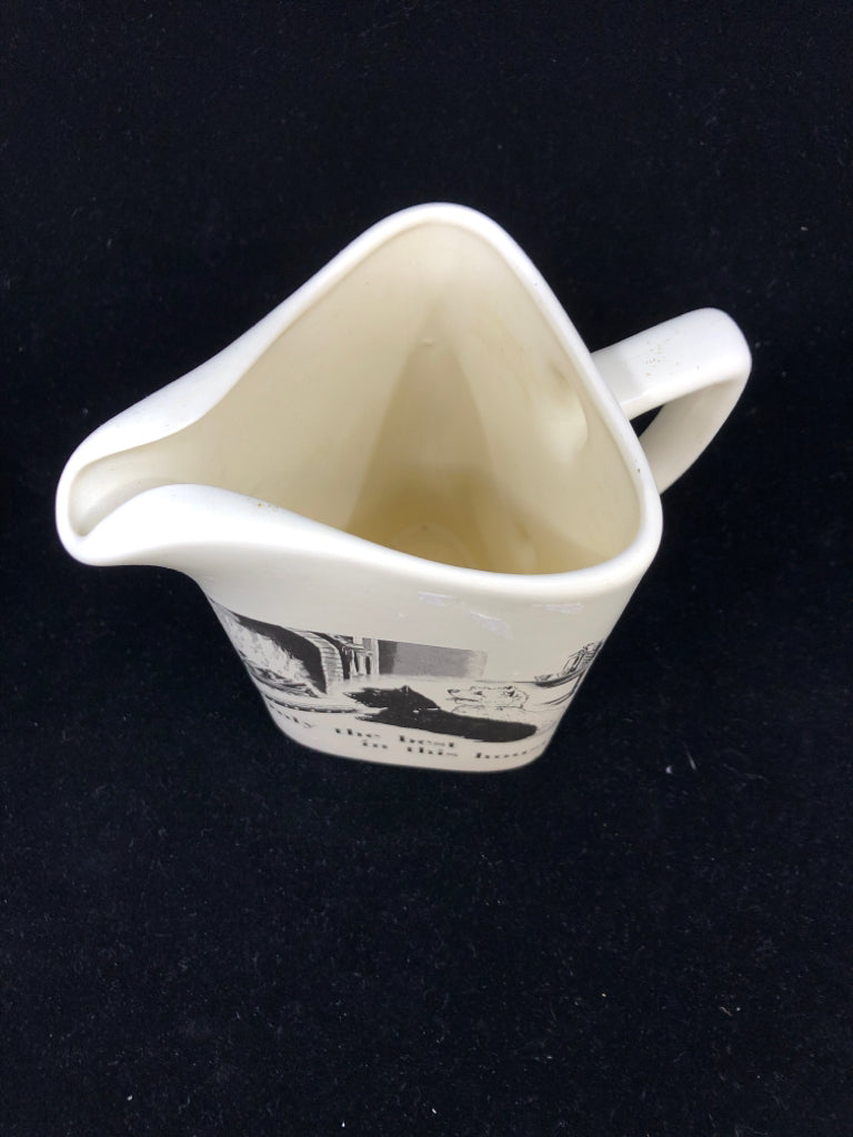 VTG SCOTCH WATER JUG BLACK & WHITE DOG #8.