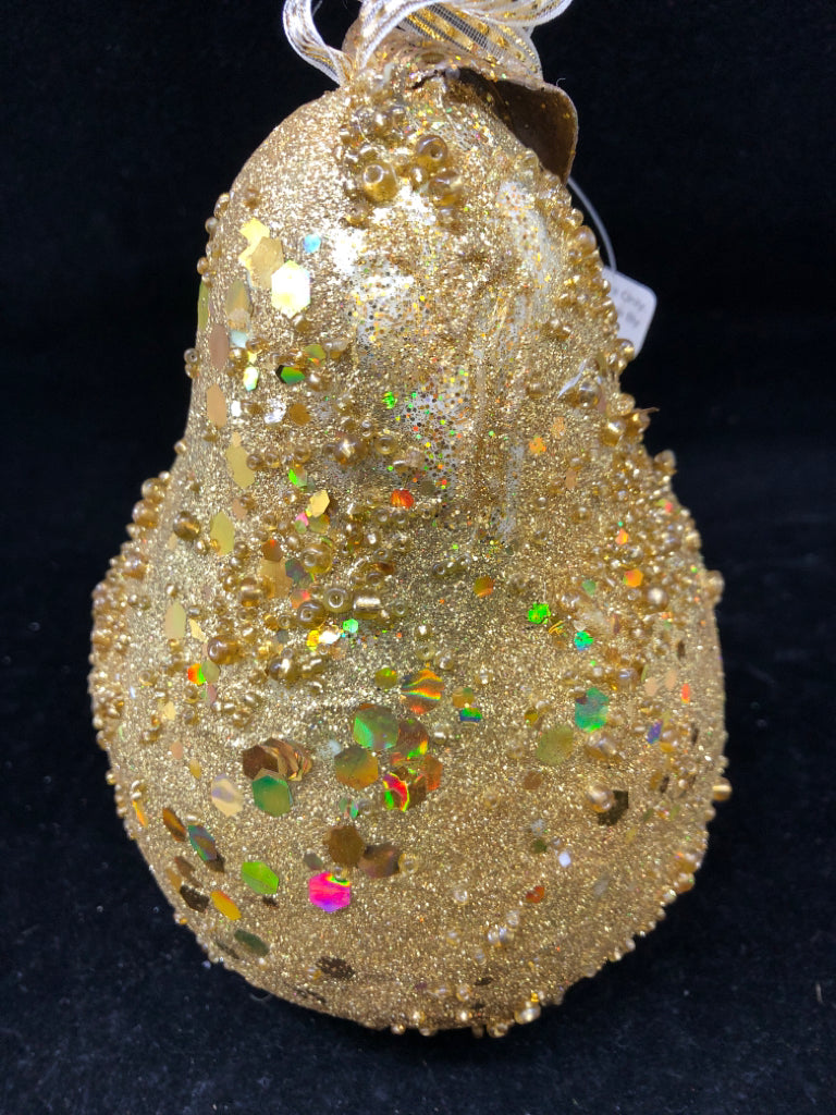 GOLD GLITTER PEAR.