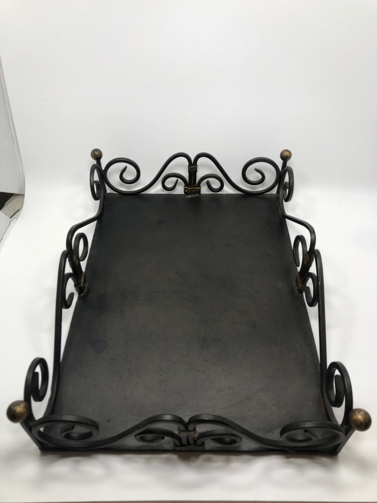 METAL SCROLL TRAY.