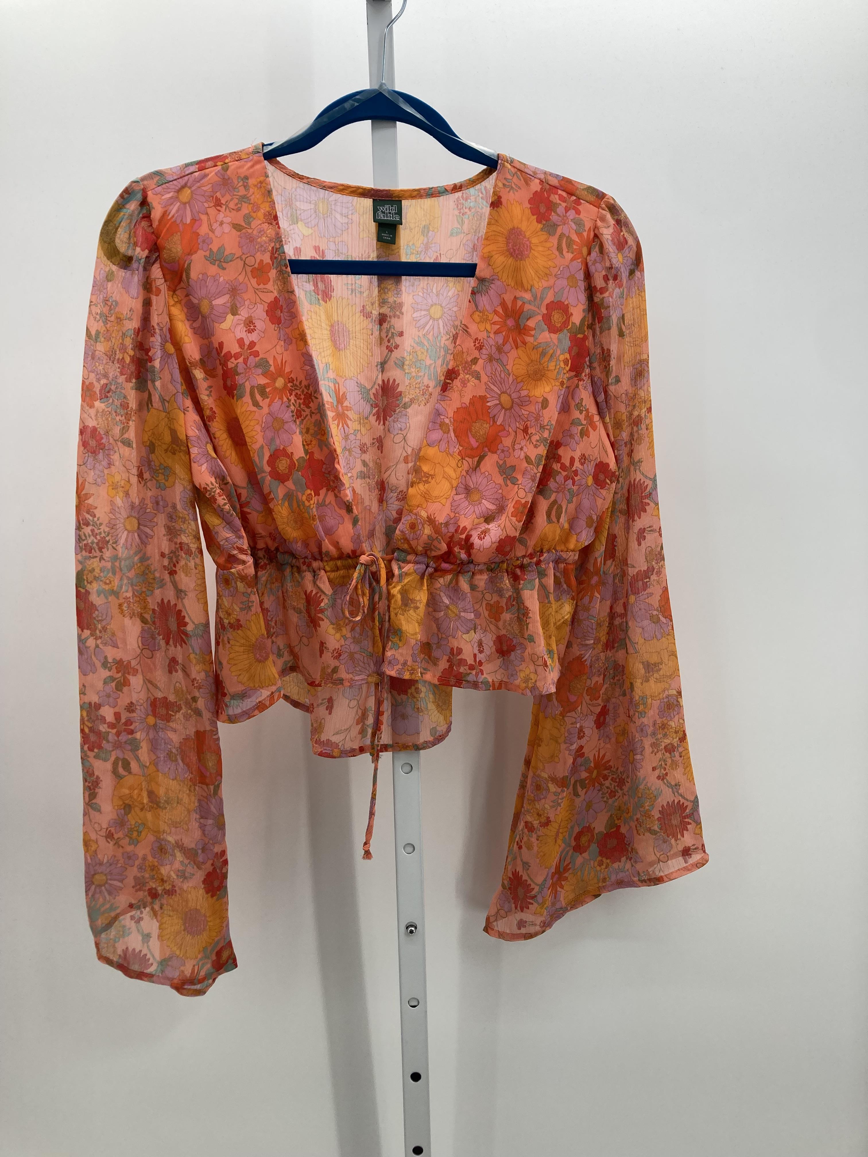 Wild Fable Size Large Juniors Long Sleeve Shirt